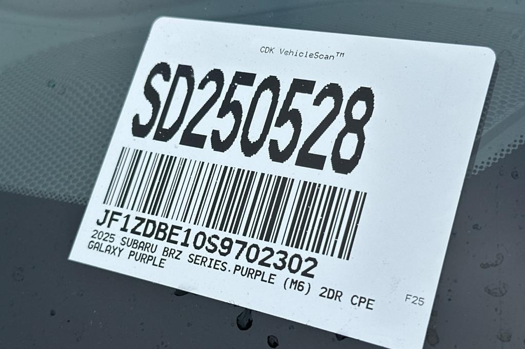 new 2025 Subaru BRZ car, priced at $38,099