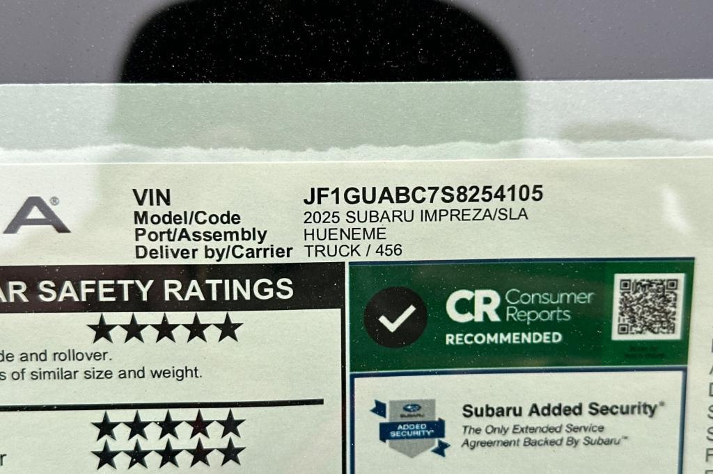 new 2025 Subaru Impreza car, priced at $25,430