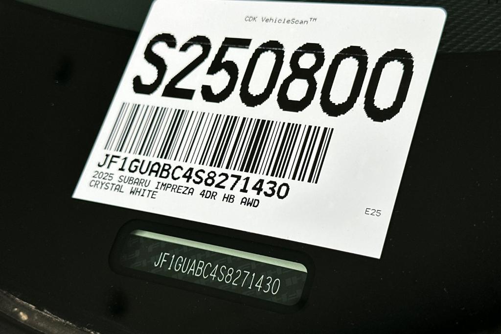new 2025 Subaru Impreza car, priced at $25,807