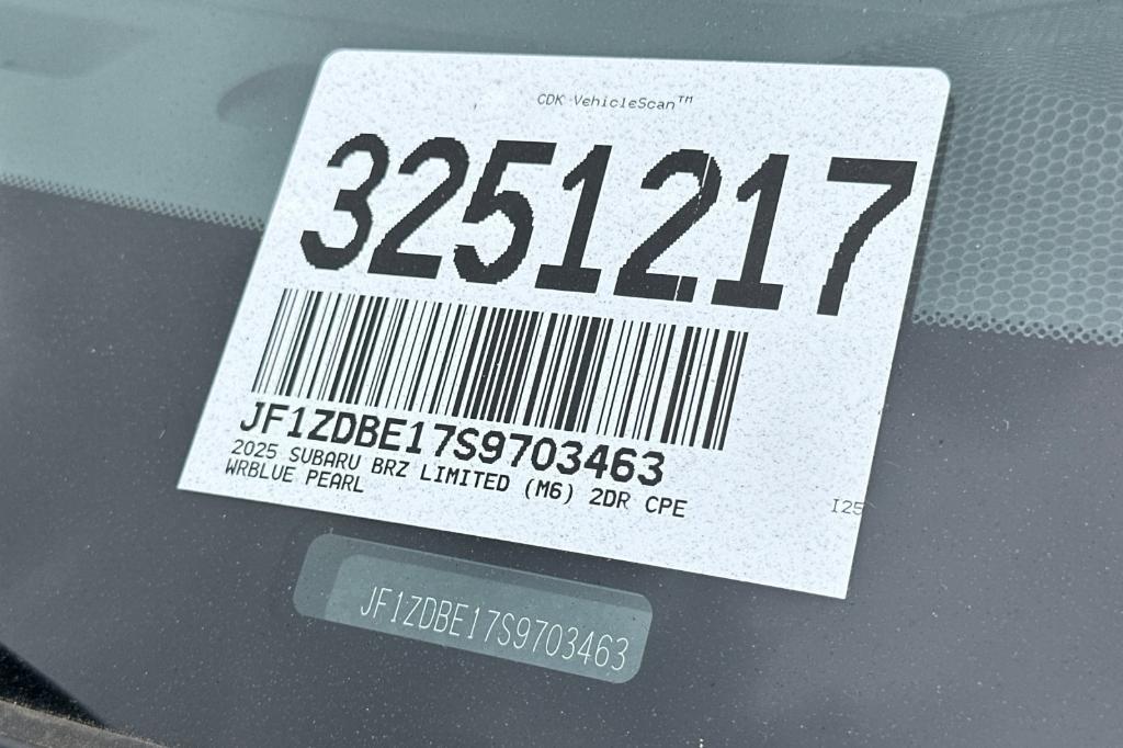 new 2025 Subaru BRZ car, priced at $38,178