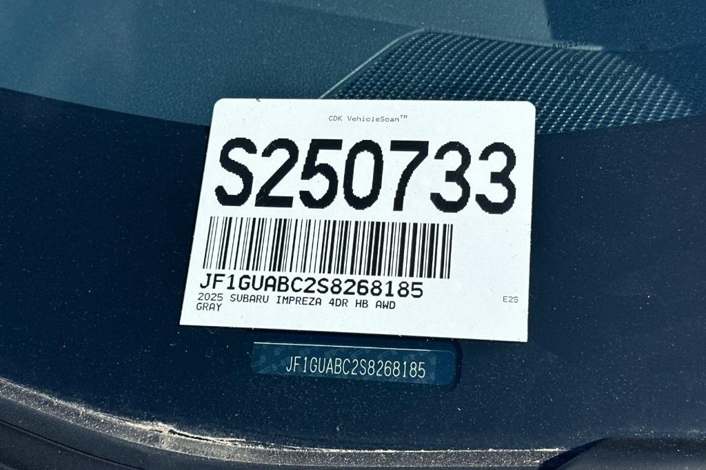 new 2025 Subaru Impreza car, priced at $25,807