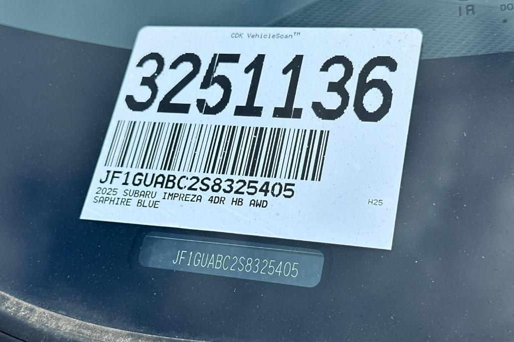 new 2025 Subaru Impreza car, priced at $25,642