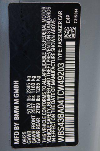 new 2026 BMW M4 car, priced at $105,275