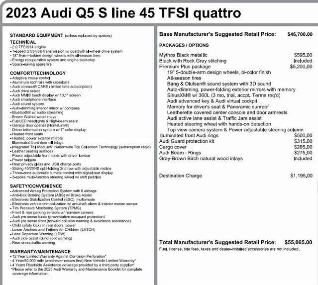 used 2023 Audi Q5 car, priced at $44,587