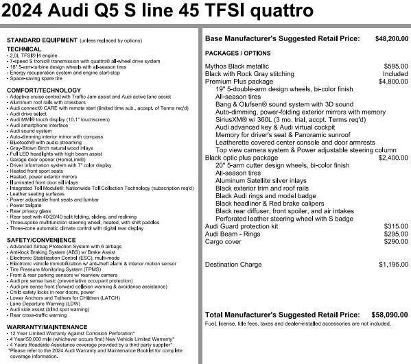 used 2024 Audi Q5 car, priced at $47,118