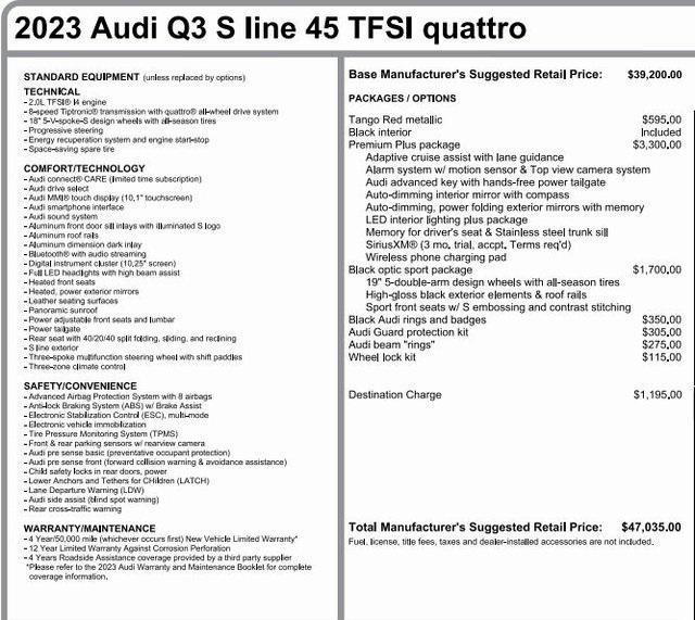 used 2023 Audi Q3 car, priced at $38,136