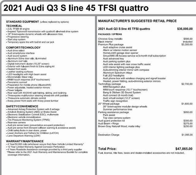 used 2021 Audi Q3 car, priced at $29,587