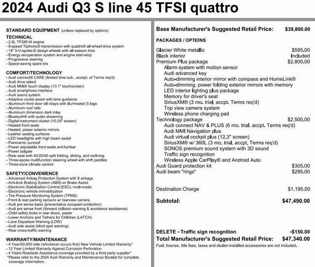 used 2024 Audi Q3 car, priced at $39,078