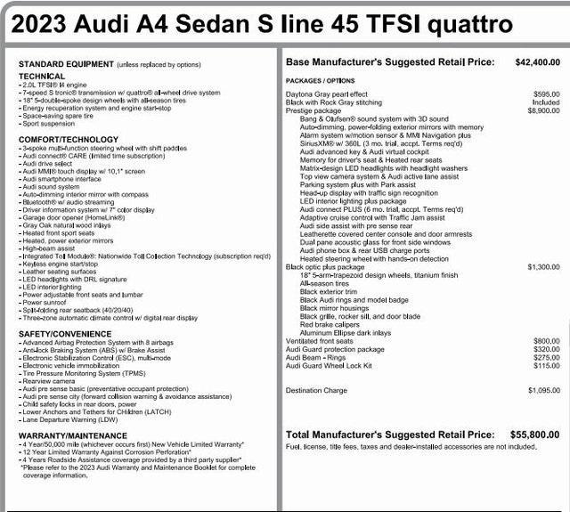 used 2023 Audi A4 car, priced at $44,971