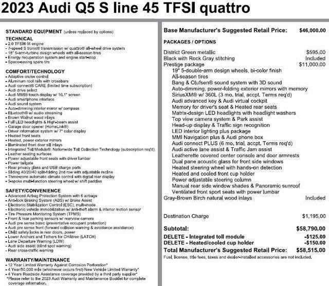 used 2023 Audi Q5 car, priced at $41,682
