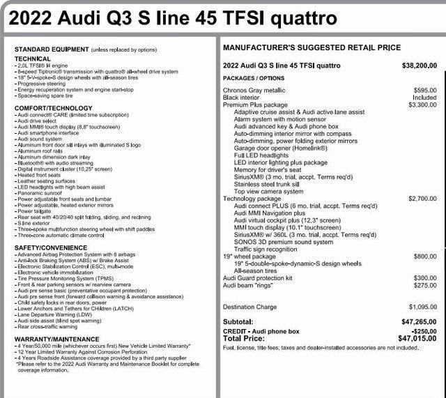 used 2022 Audi Q3 car, priced at $32,289