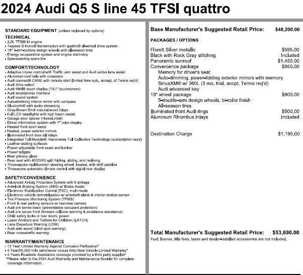 used 2024 Audi Q5 car, priced at $40,432