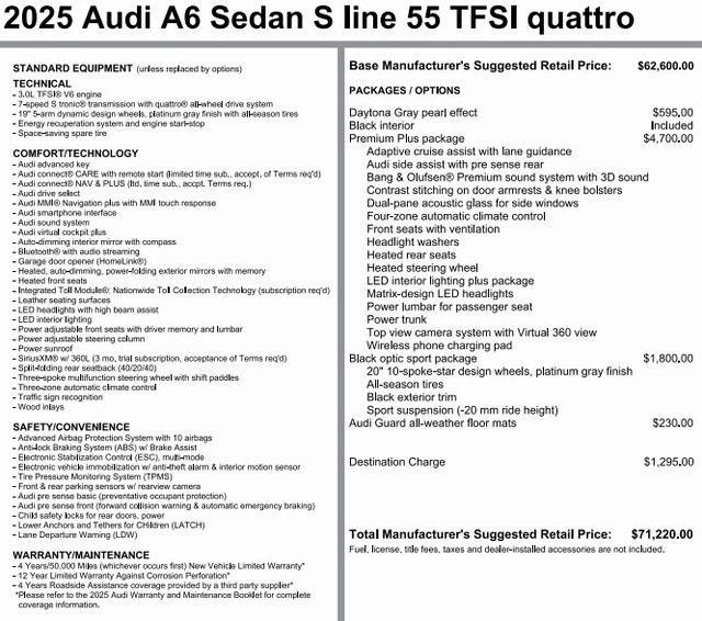 used 2025 Audi A6 car, priced at $59,527