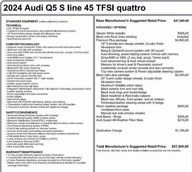 used 2024 Audi Q5 car, priced at $50,120