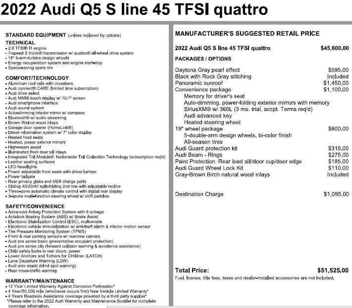 used 2022 Audi Q5 car, priced at $27,194