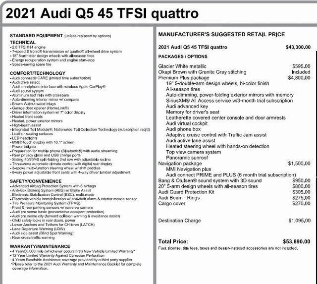 used 2021 Audi Q5 car, priced at $32,922