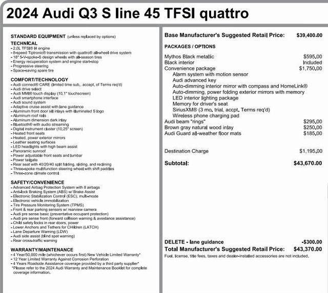 used 2024 Audi Q3 car, priced at $38,596