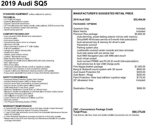 used 2019 Audi SQ5 car, priced at $27,720
