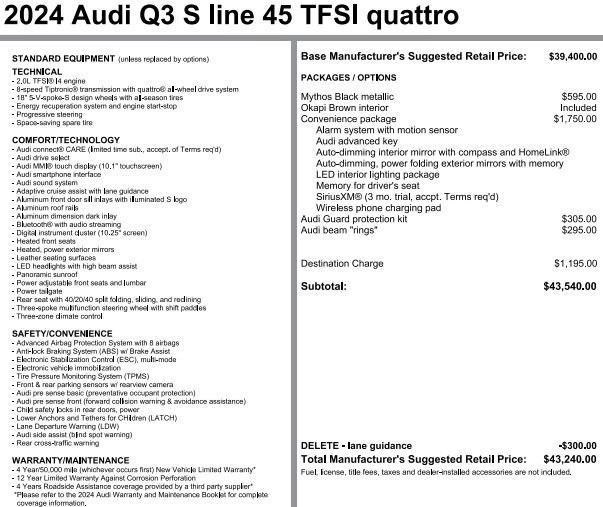 used 2024 Audi Q3 car, priced at $35,575