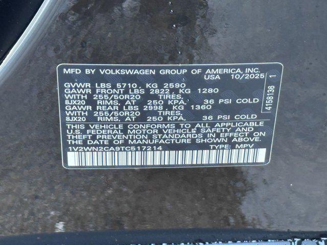 new 2026 Volkswagen Atlas car, priced at $45,751