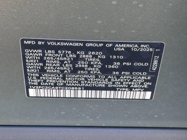 new 2026 Volkswagen Atlas Cross Sport car, priced at $54,261