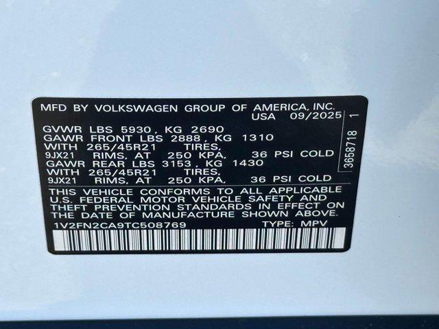 new 2026 Volkswagen Atlas car, priced at $55,531