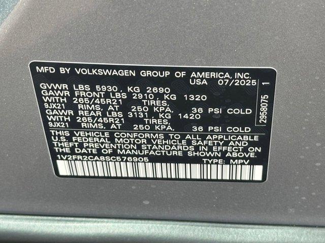 new 2025 Volkswagen Atlas car, priced at $50,792