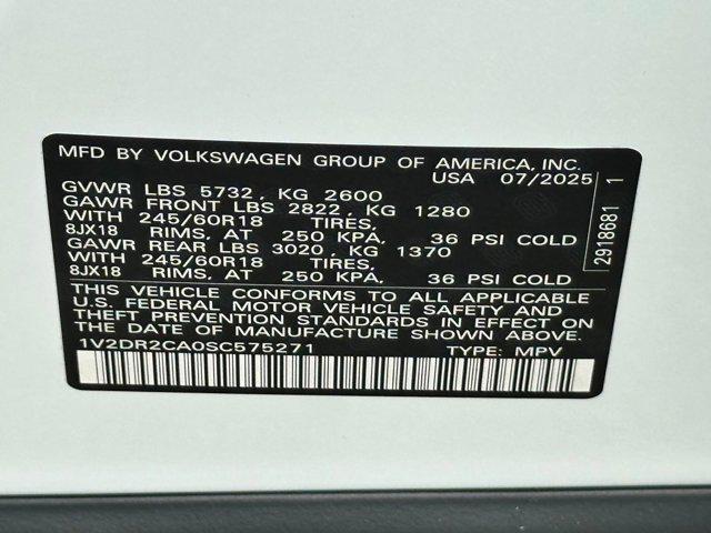 new 2025 Volkswagen Atlas car, priced at $39,081