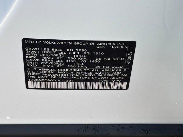 new 2026 Volkswagen Atlas car, priced at $51,221