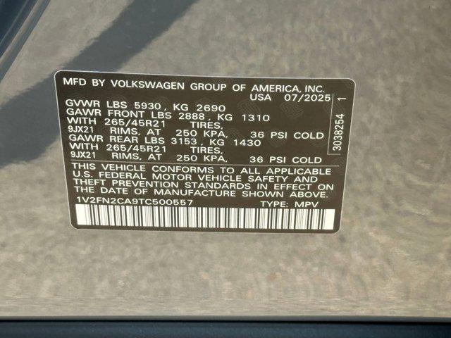 new 2026 Volkswagen Atlas car, priced at $55,711