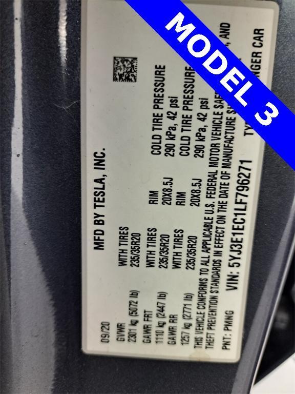 used 2020 Tesla Model 3 car, priced at $26,995