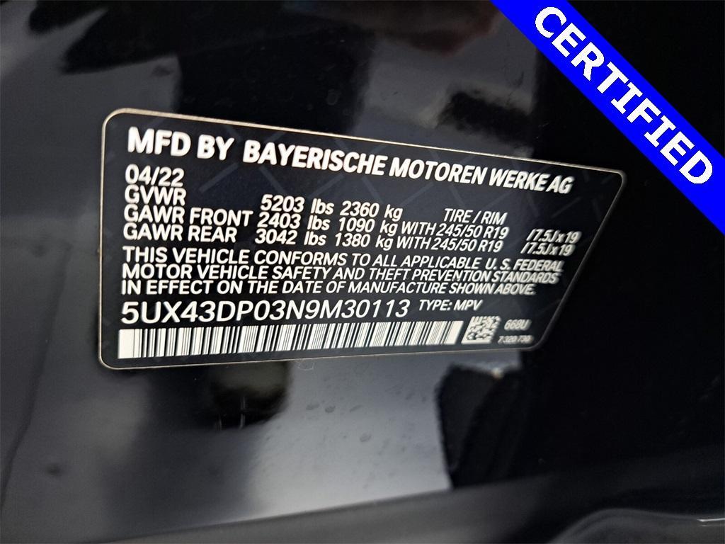 used 2022 BMW X3 car, priced at $31,995