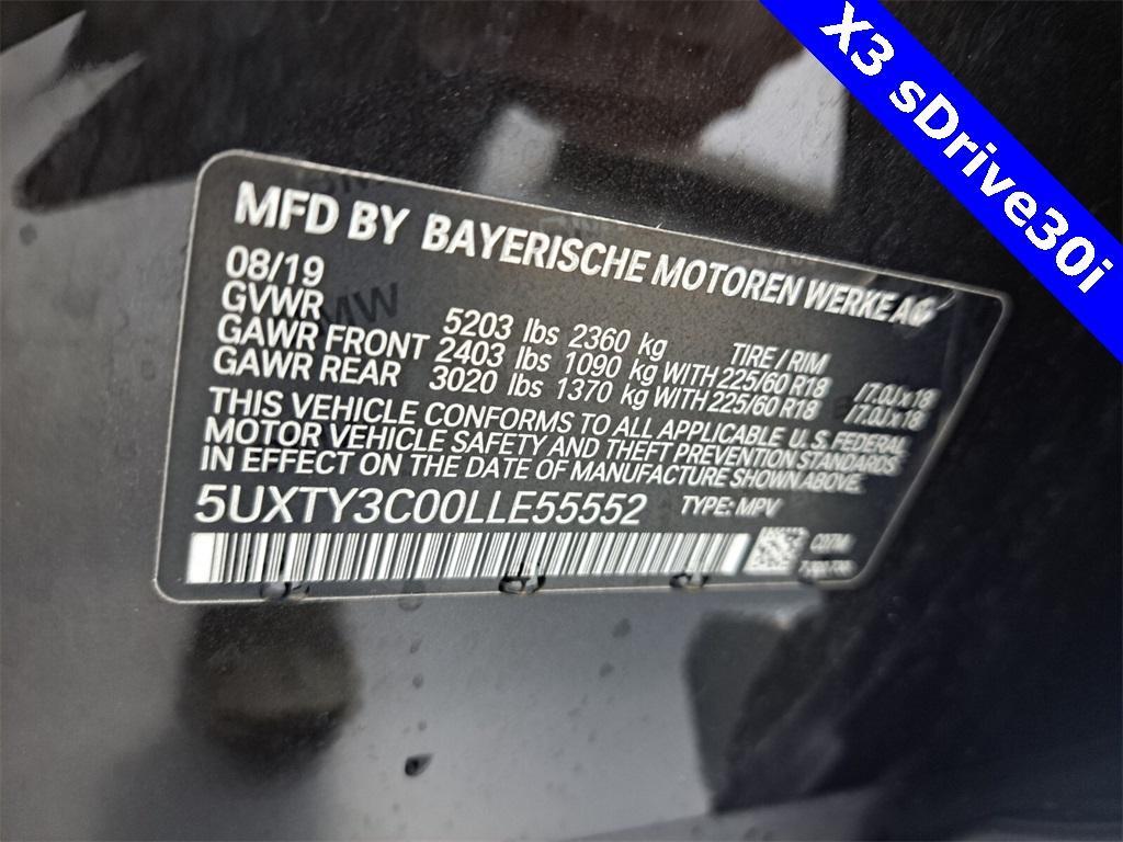 used 2020 BMW X3 car, priced at $27,995