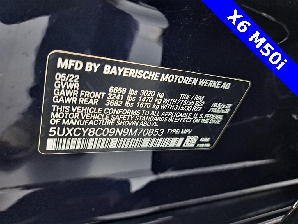 used 2022 BMW X6 car, priced at $61,995