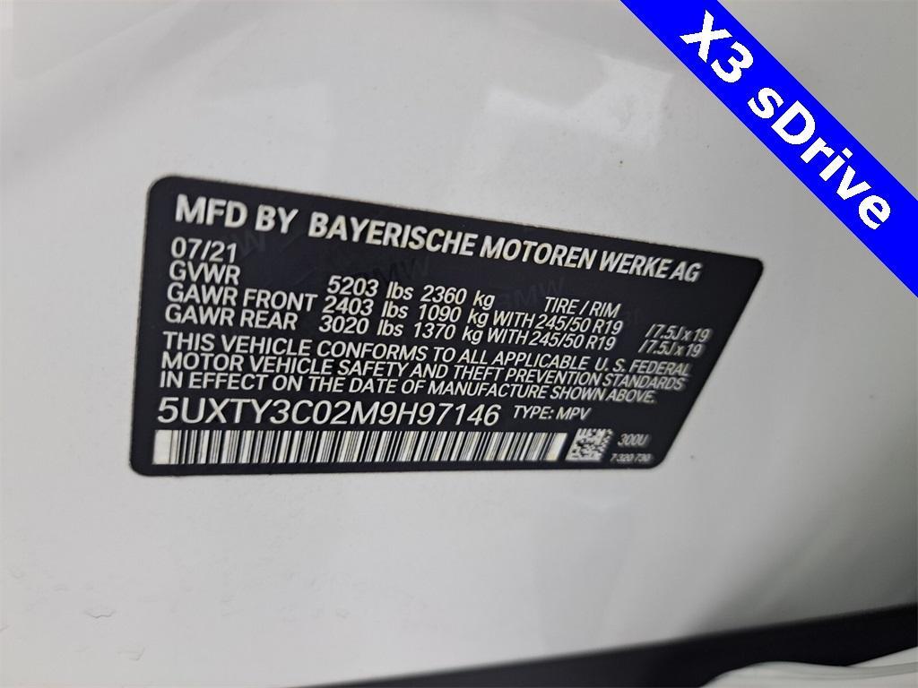 used 2021 BMW X3 car, priced at $25,995