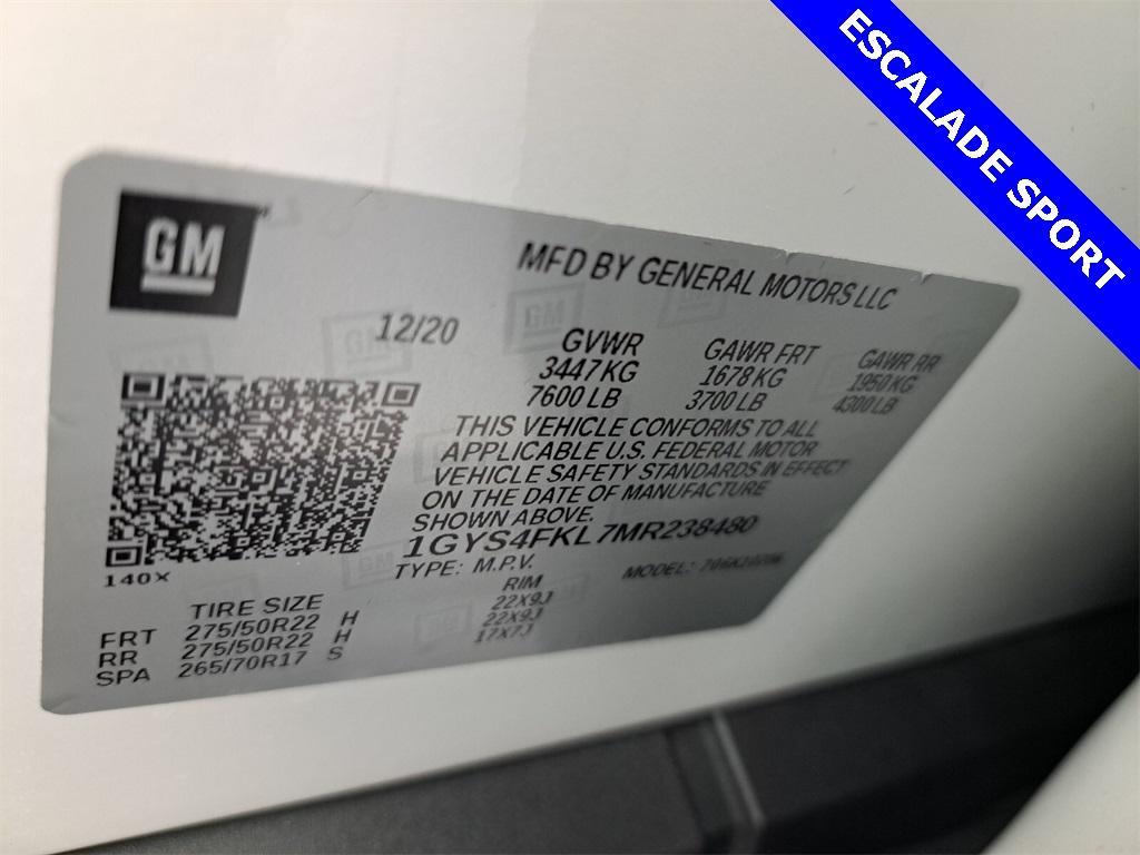 used 2021 Cadillac Escalade car, priced at $70,995