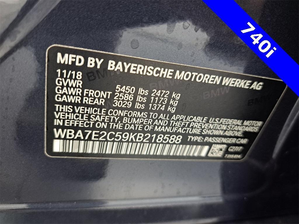 used 2019 BMW 740 car, priced at $34,995