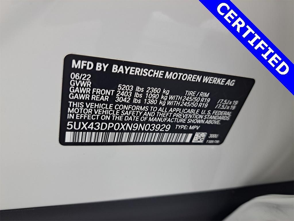 used 2022 BMW X3 car, priced at $32,995
