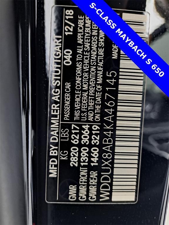 used 2019 Mercedes-Benz Maybach S 650 car, priced at $87,995