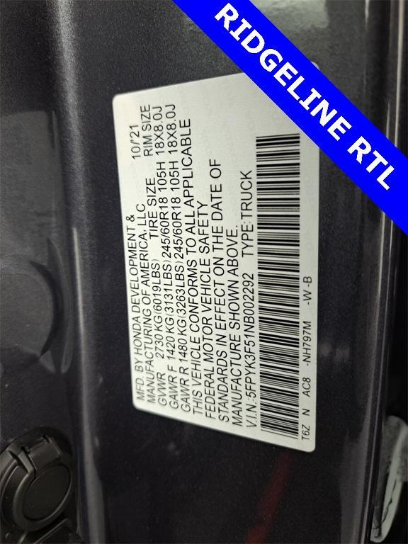 used 2022 Honda Ridgeline car, priced at $34,995