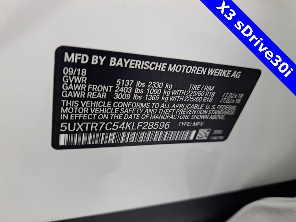 used 2019 BMW X3 car, priced at $18,195