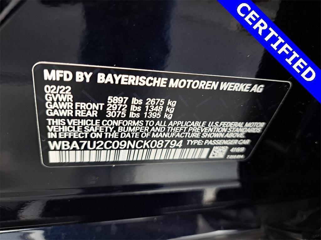 used 2022 BMW 750 car, priced at $59,995