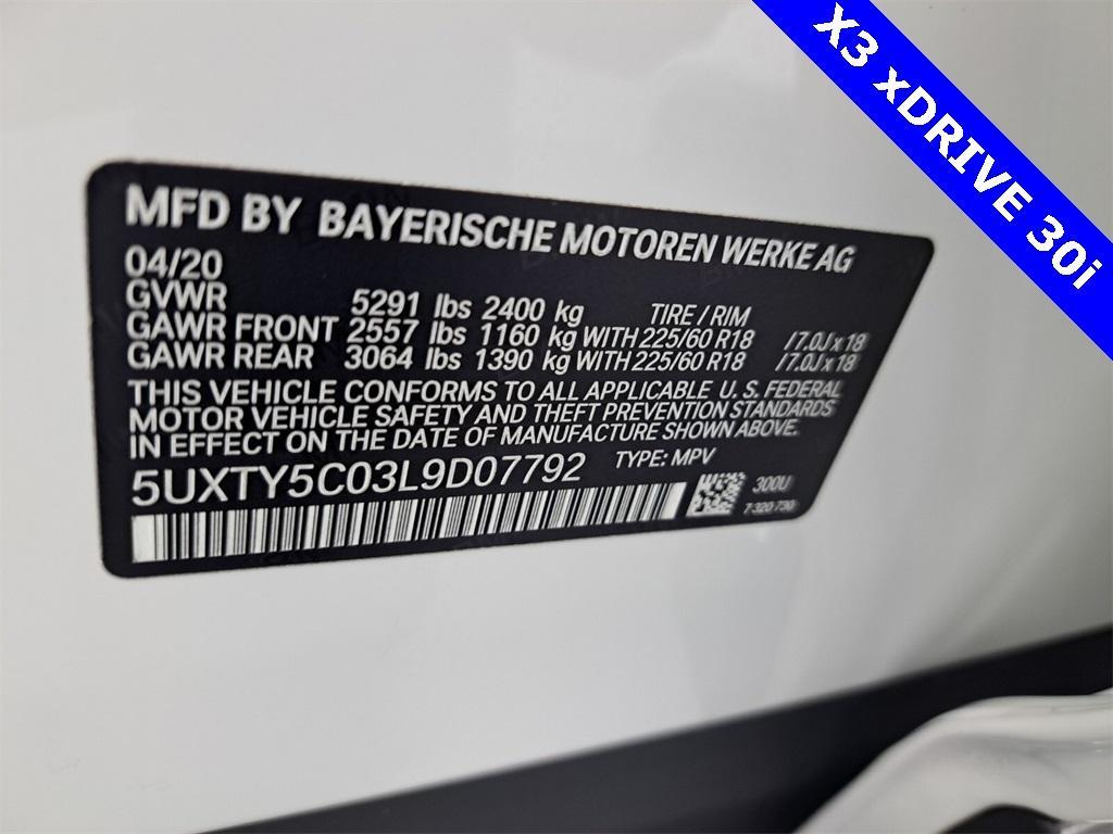 used 2020 BMW X3 car, priced at $27,999
