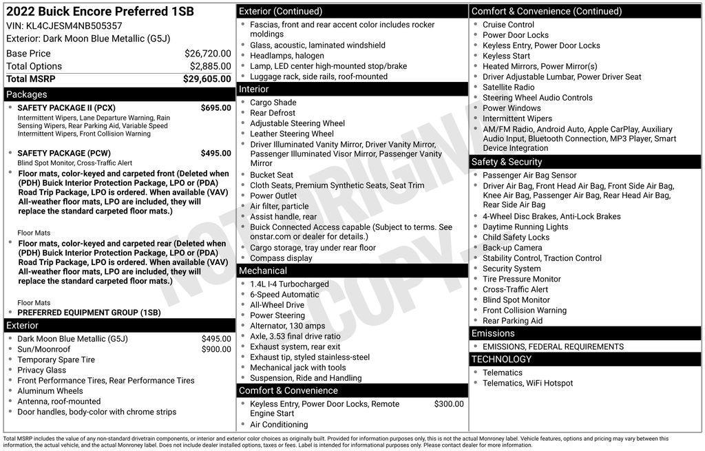 used 2022 Buick Encore car, priced at $18,787