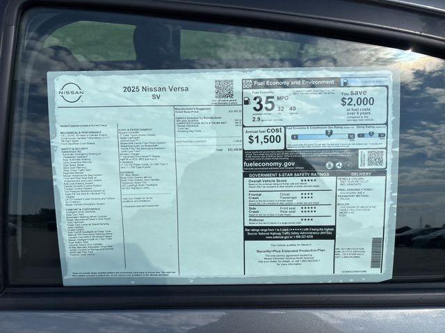 new 2025 Nissan Versa car, priced at $21,600