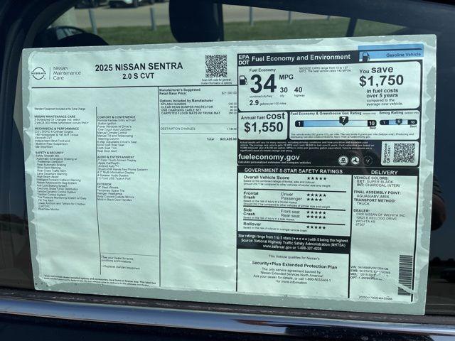 new 2025 Nissan Sentra car, priced at $23,425