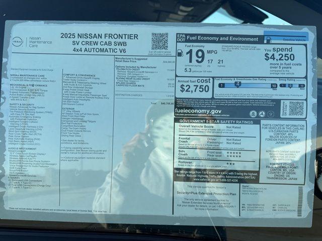new 2025 Nissan Frontier car, priced at $37,755