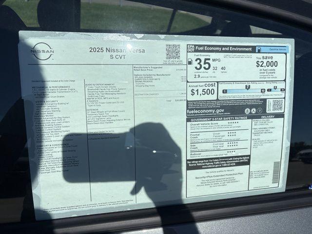 new 2025 Nissan Versa car, priced at $18,499