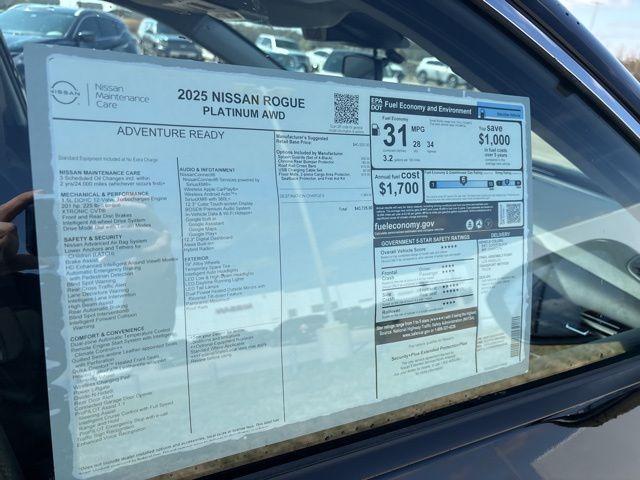 new 2025 Nissan Rogue car, priced at $42,725