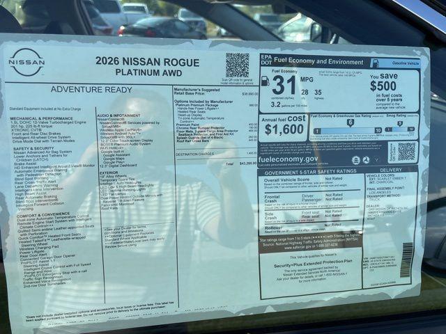 new 2026 Nissan Rogue car, priced at $40,785